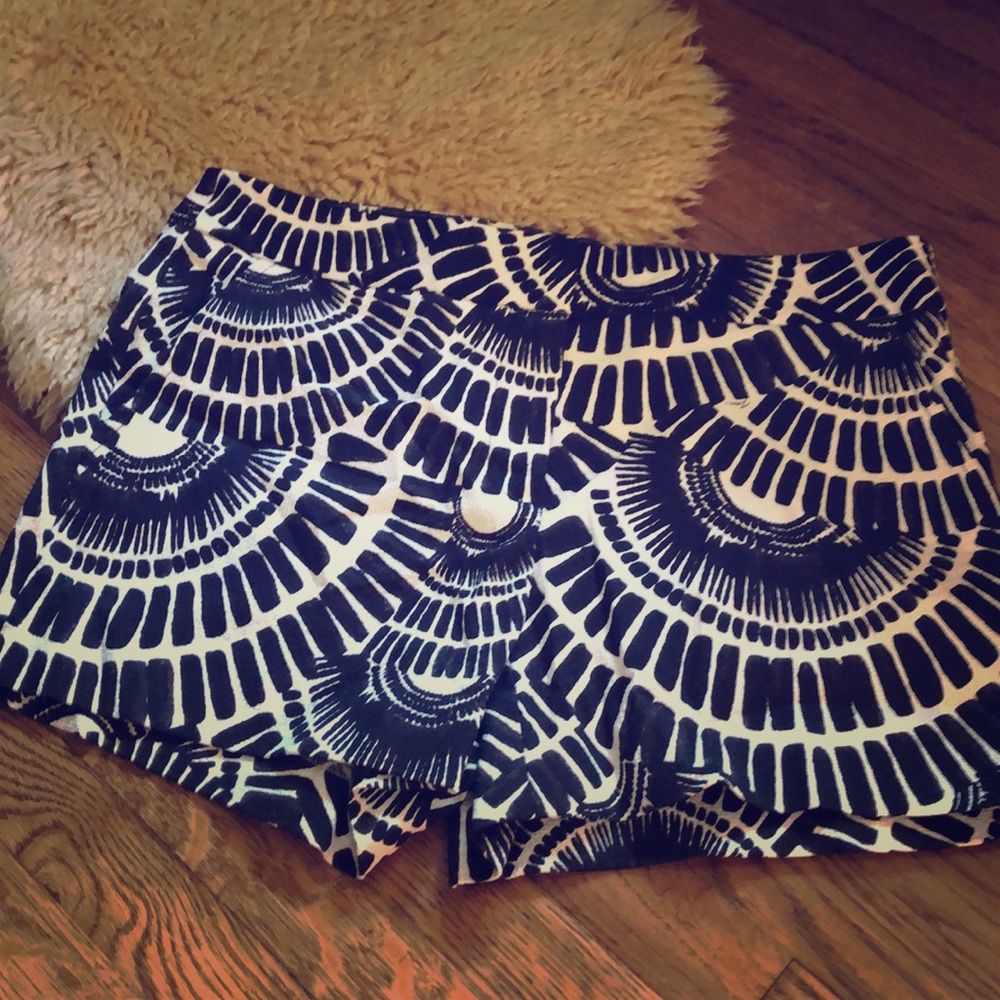 Trina Turk black and white patterned shorts